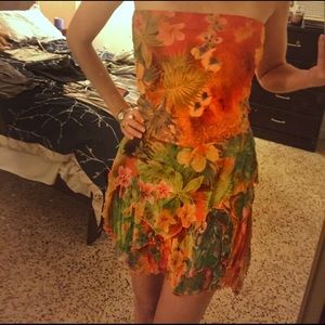 Silk Floral Skirt Top / Dress Combo